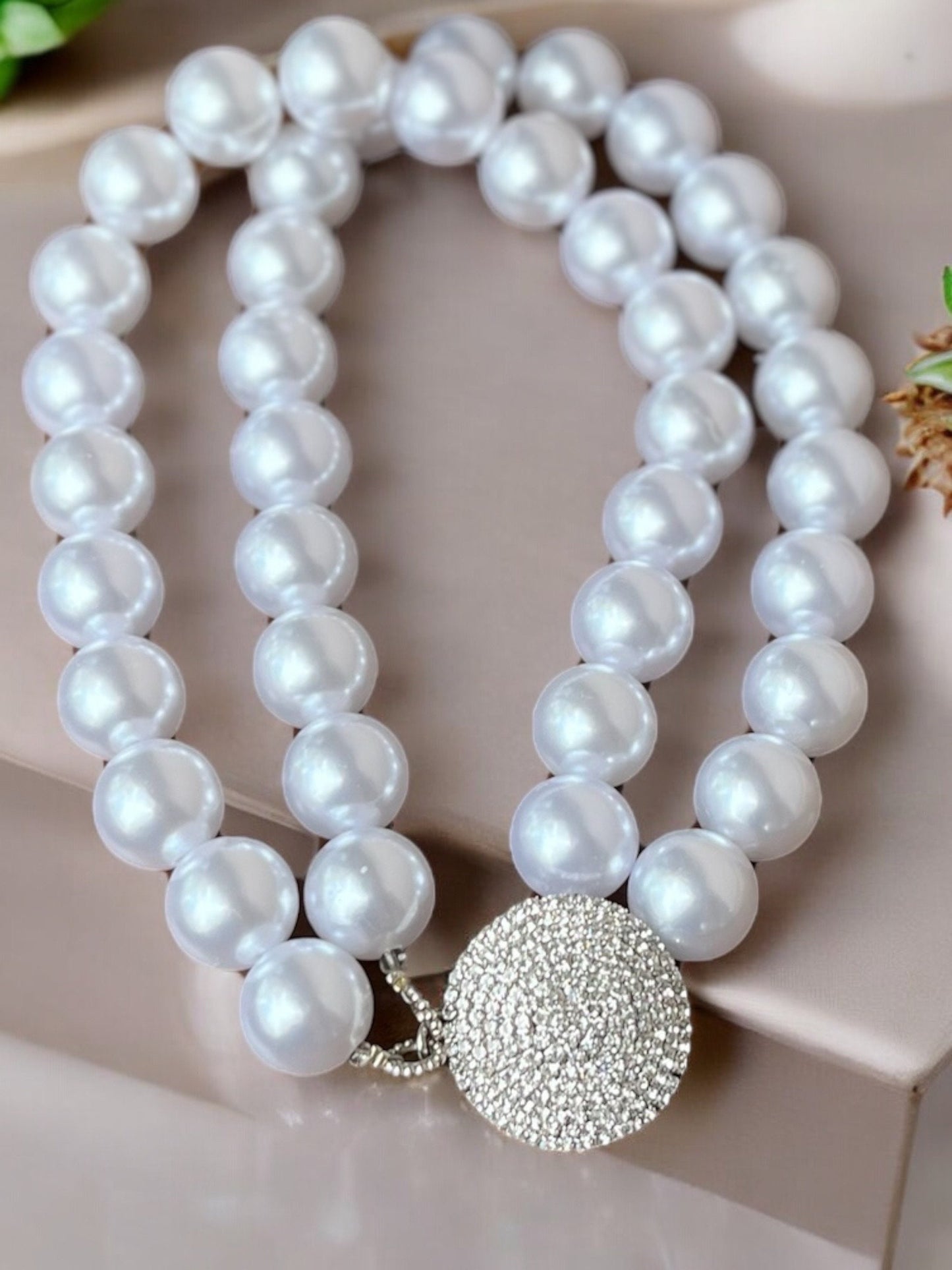 Trendy Şık, Düğün Choker, Beyaz İnci kolye